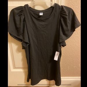 Old Navy grey flutter sleeve top